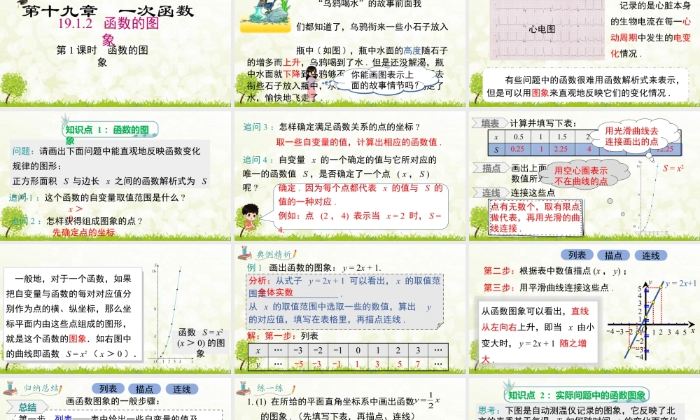 人教版初中数学八下-同步课件-19.1.2 第1课时 函数的图象.pptx