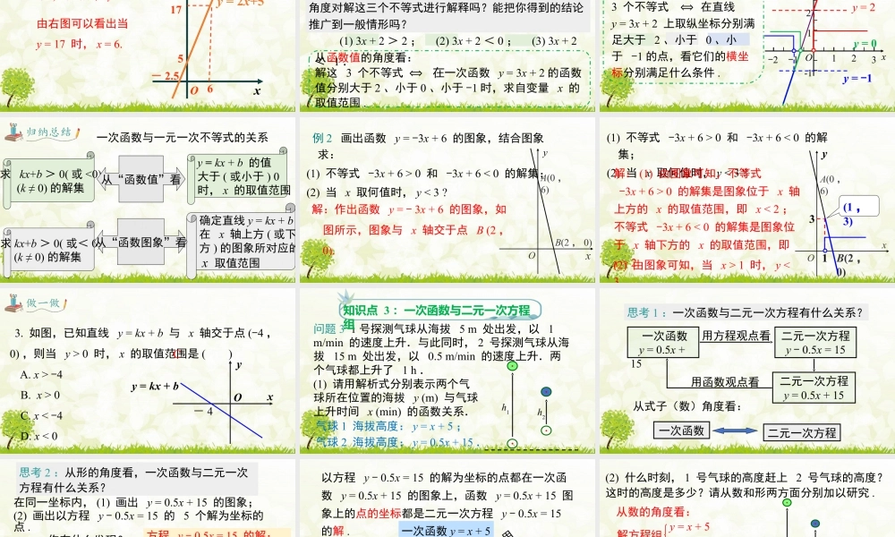 人教版初中数学八下-同步课件-19.2.3 一次函数与方程、不等式 (2).pptx