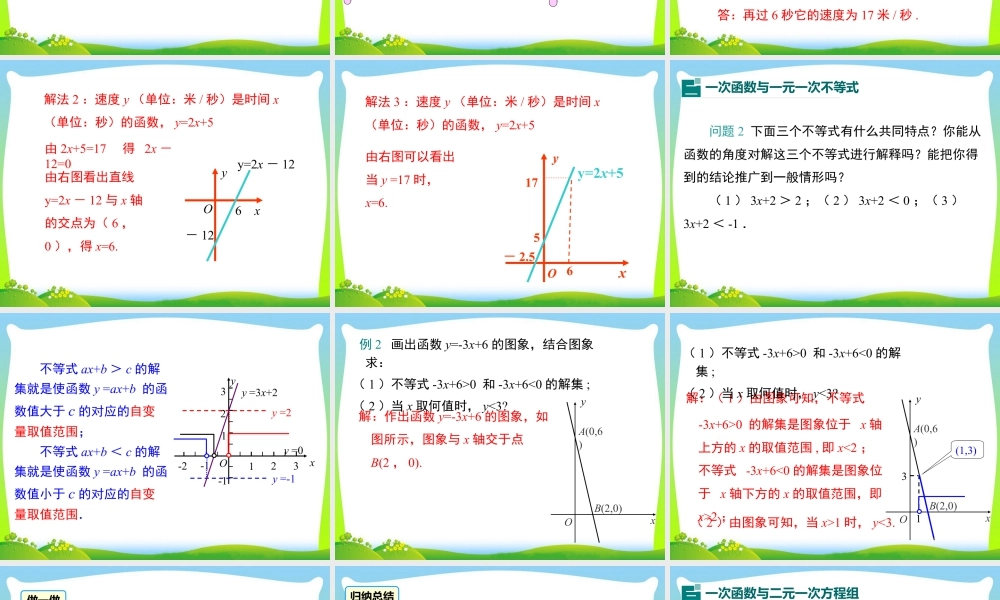人教版初中数学八下-同步课件-19.2.3 一次函数与方程、不等式.ppt
