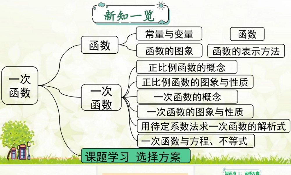人教版初中数学八下-同步课件-19.3 课题学习 选择方案.pptx