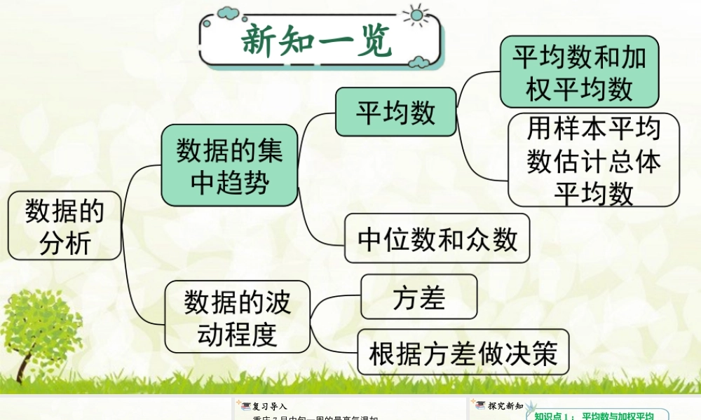人教版初中数学八下-同步课件-20.1.1 第1课时 平均数和加权平均数.pptx