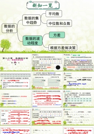 人教版初中数学八下-同步课件-20.2 第1课时 方差.pptx