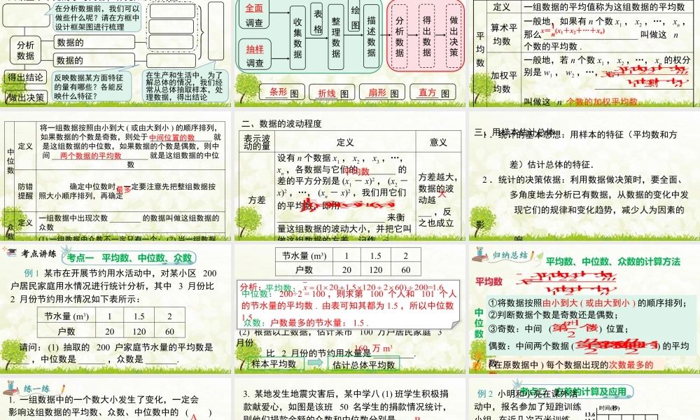 人教版初中数学八下-同步课件-第二十章 小结与复习.pptx