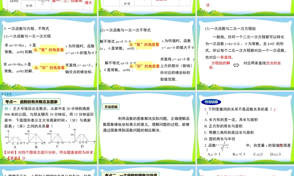 人教版初中数学八下-同步课件-第十九章 小结与复习.ppt