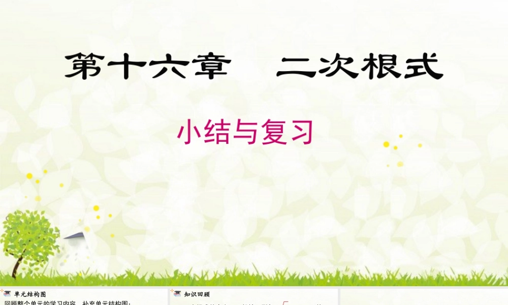 人教版初中数学八下-同步课件-第十六章 小结与复习.pptx