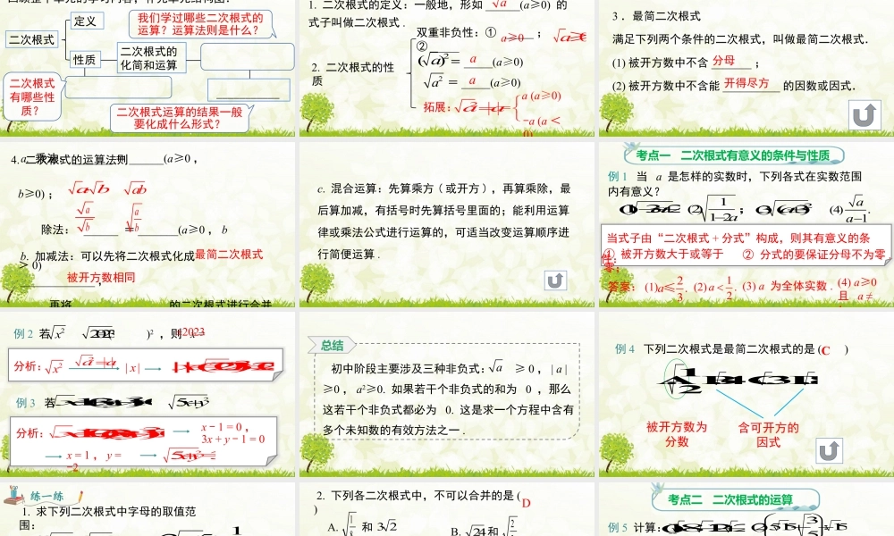 人教版初中数学八下-同步课件-第十六章 小结与复习.pptx