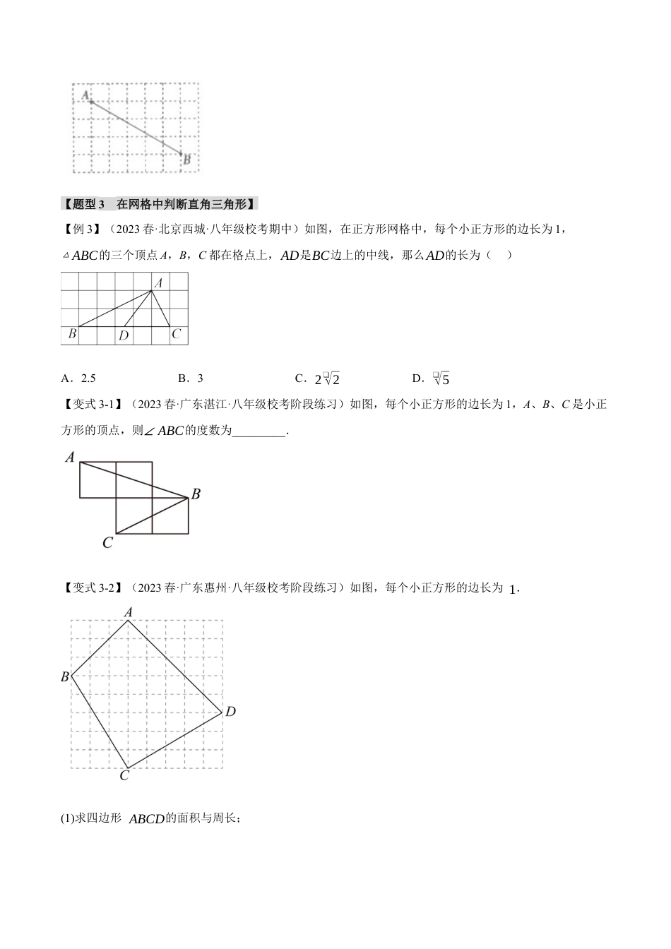 初中数学八年级下-专题复习-17.2 勾股定理的逆定理【八大题型】（举一反三）（人教版）（原卷版）.docx_第3页
