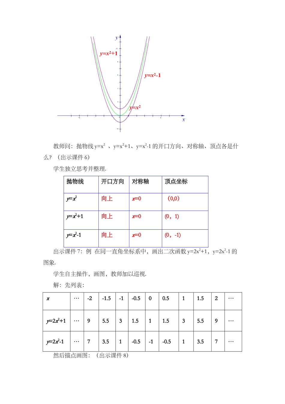 初中数学九年级上册-22.1.3 二次函数y=a（x-h）²+k的图象和性质 （第1课时）.docx_第3页