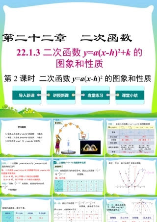 人教数学九年级上册-教学课件-22.1.3 第2课时 二次函数y=a(x-h)2的图象和性质.ppt