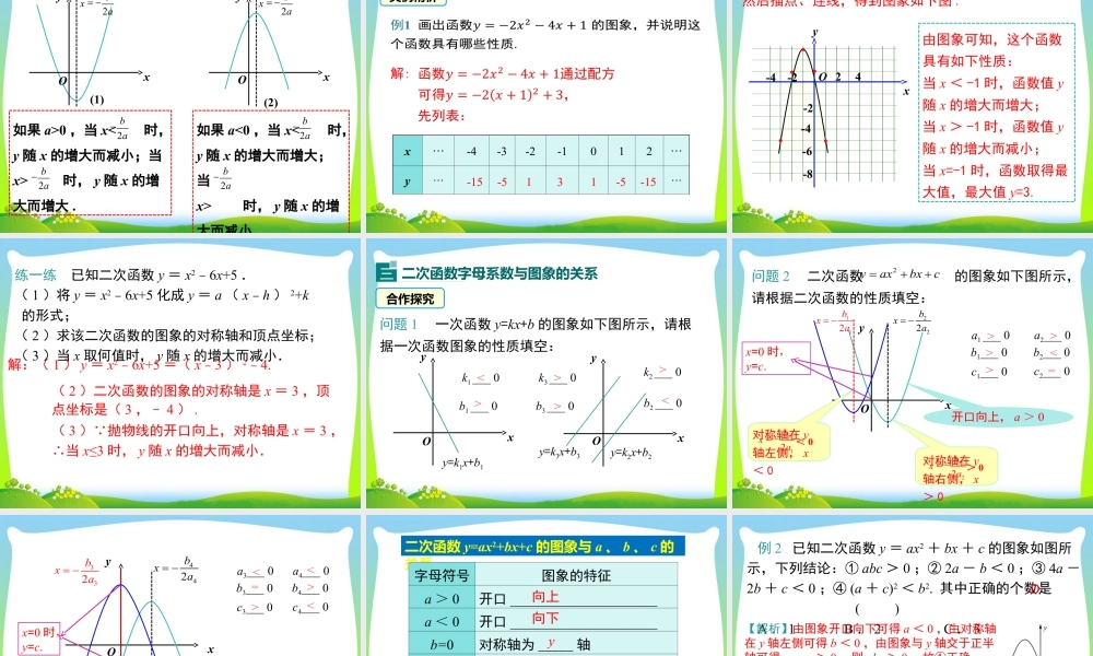 人教数学九年级上册-教学课件-22.1.4 第1课时 二次函数y=ax2+bx+c的图象和性质.ppt