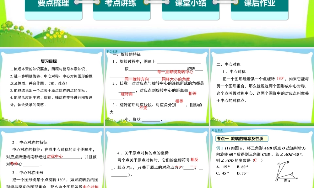 人教数学九年级上册-教学课件-第二十三章 小结与复习.ppt