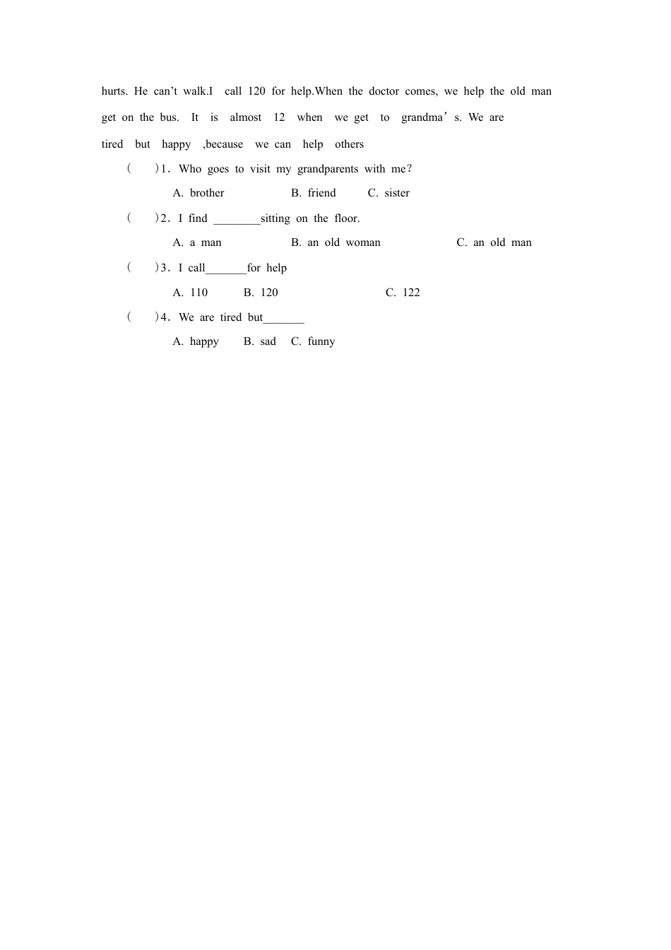 小学英语人教新起点四年级上册Unit4 习题 第3课时.docx_第2页