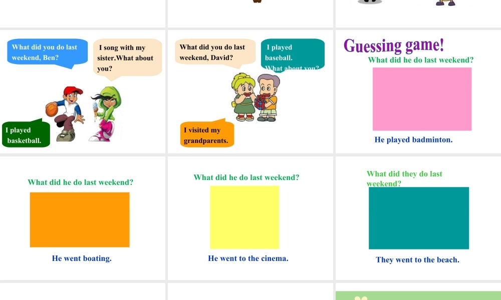 (人教新起点) 五年级英语下册Unit 4 Last Weekend Lesson 1 课件 2.ppt