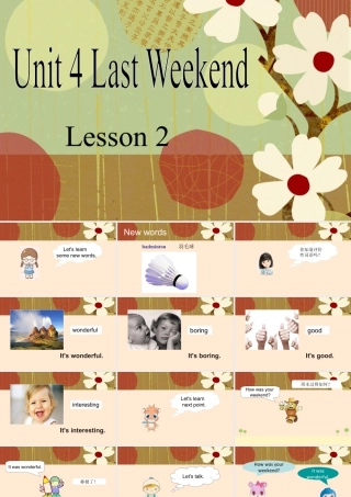(人教新起点) 五年级英语下册Unit 4 Last Weekend Lesson 2 课件 1.ppt
