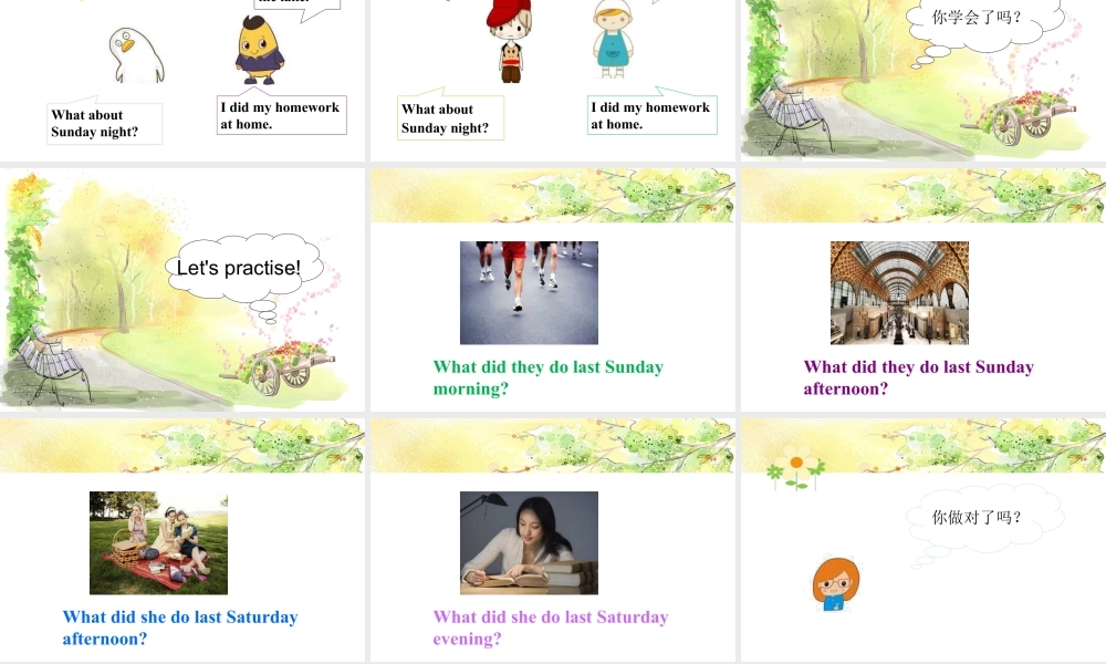 (人教新起点) 五年级英语下册Unit 4 Last Weekend Lesson 3 课件 1.ppt