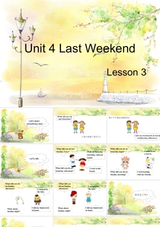 (人教新起点) 五年级英语下册Unit 4 Last Weekend Lesson 3 课件 1.ppt