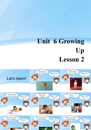 (人教新起点) 五年级英语下册Unit 6 Growing Up Lesson 2 课件 2.ppt