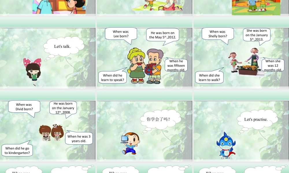 (人教新起点) 五年级英语下册Unit 6 Growing Up Lesson 3 课件 2.ppt