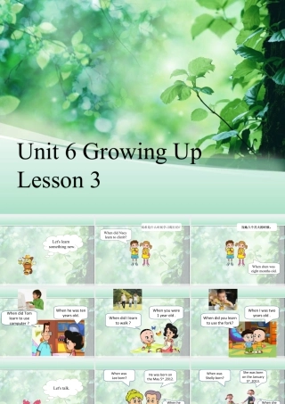 (人教新起点) 五年级英语下册Unit 6 Growing Up Lesson 3 课件 2.ppt