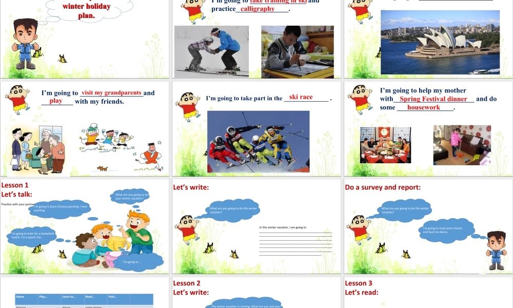 （人教新起点）六年级英语上册 Unit 6 Winter vacation 课件 .ppt