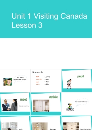 （人教新起点）六年级英语下册 Unit 1 Visiting Canada Lesson 3 课件1.ppt