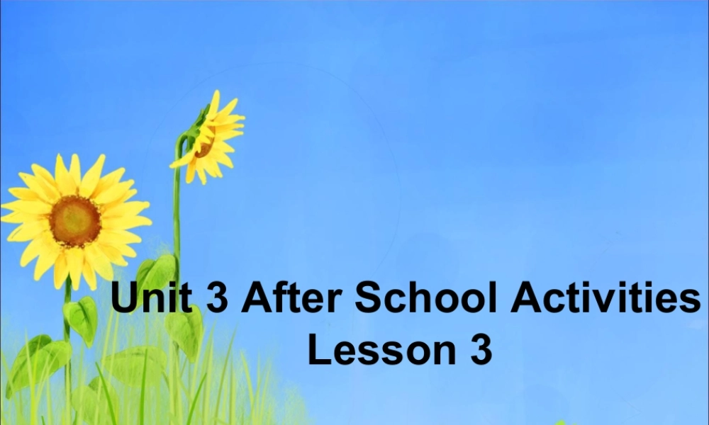 （人教新起点）三年级英语下册 Unit 3 After School Activities Lesson 3 课件 1.ppt