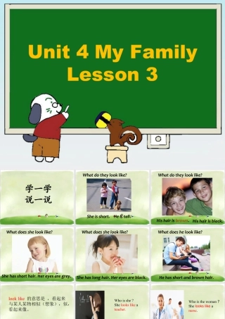 （人教新起点）三年级英语下册 Unit 4 My Family Lesson 3 课件 1.ppt
