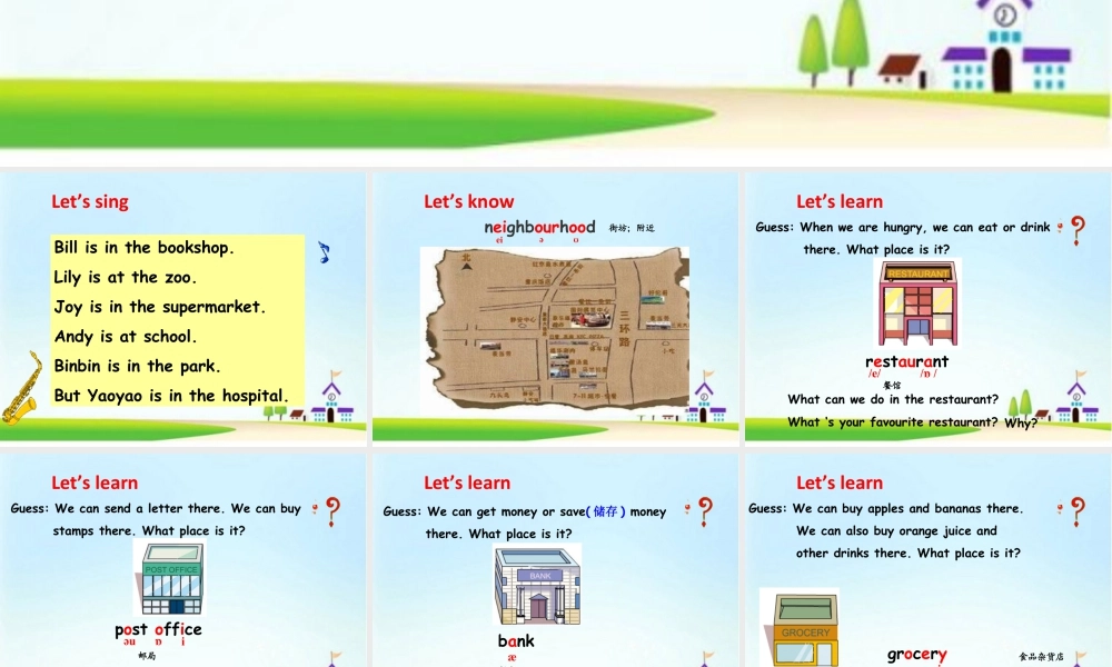 （人教新起点）四年级英语下册Unit 1 My Neighbourhood Lesson 1 课件3.ppt