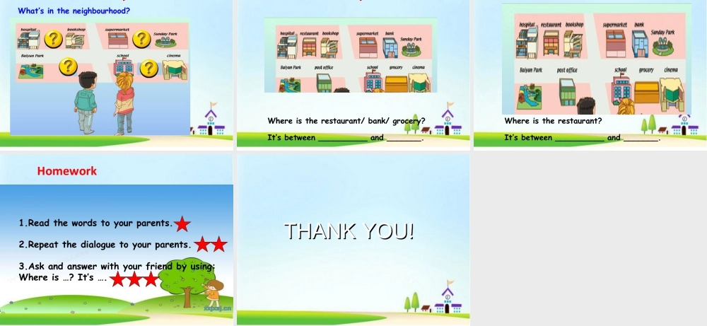 （人教新起点）四年级英语下册Unit 1 My Neighbourhood Lesson 1 课件3.ppt