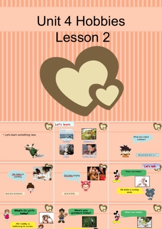 （人教新起点）四年级英语下册Unit 4 Hobbies Lesson 2 课件 1.ppt