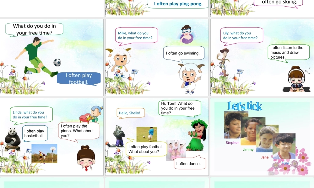 （人教新起点）四年级英语下册Unit 5 Free time Lesson 1 课件 2.ppt