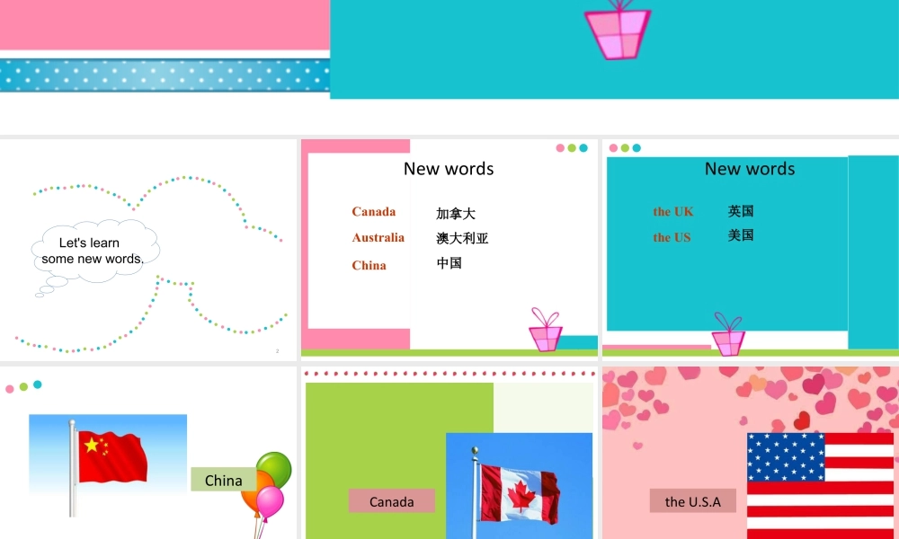 （人教新起点）四年级英语下册Unit 6 Countries Lesson 1 课件 1.ppt