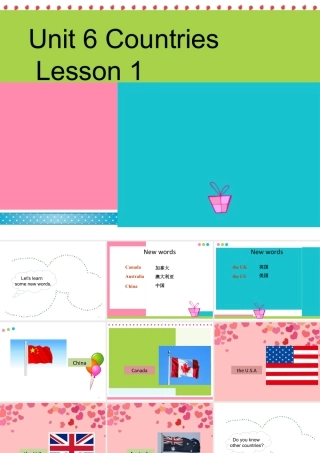 （人教新起点）四年级英语下册Unit 6 Countries Lesson 1 课件 1.ppt