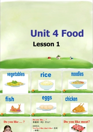 人教（新起点）一年级下册 Unit 4 Food Lesson 1 课件 1.ppt