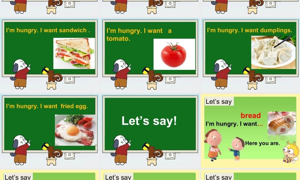 人教（新起点）一年级下册 Unit 4 Food Lesson 2 课件 1.ppt