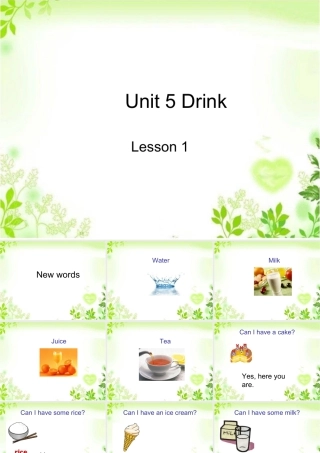 人教（新起点）一年级下册 Unit 5 Drink Lesson 1 课件3.ppt