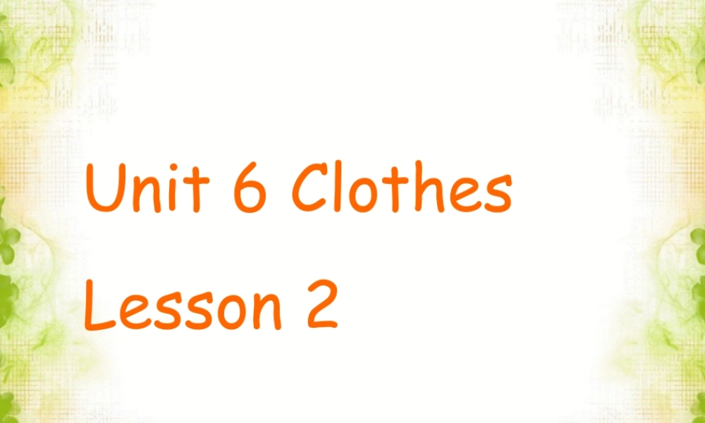 人教（新起点）一年级下册 Unit 6 Clothes Lesson 2 课件3.ppt