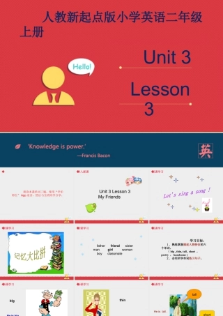 人教（新起点）英语二年级上册 Unit3 lesson3《My Friends》课件.ppt