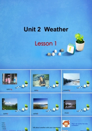 人教（新起点）英语二年级下册 Unit 2 Weather Lesson 1 课件 1.ppt