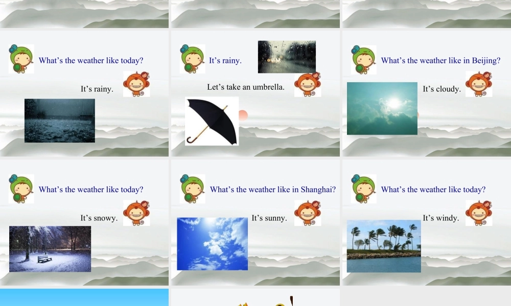 人教（新起点）英语二年级下册 Unit 2 Weather Lesson 1 课件 2.ppt