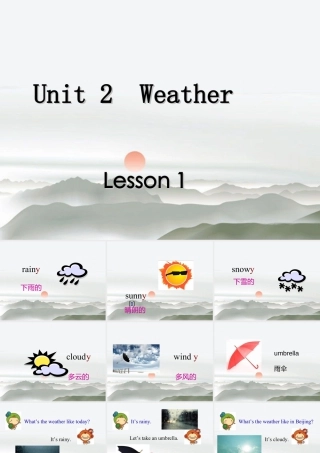 人教（新起点）英语二年级下册 Unit 2 Weather Lesson 1 课件 2.ppt