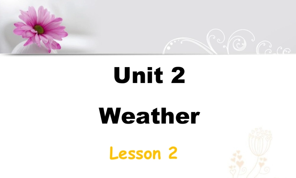 人教（新起点）英语二年级下册 Unit 2 Weather Lesson 2 课件 2.ppt