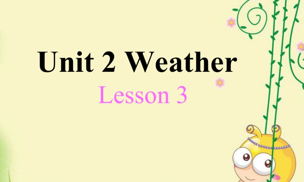 人教（新起点）英语二年级下册 Unit 2 Weather Lesson 3 课件 2.ppt