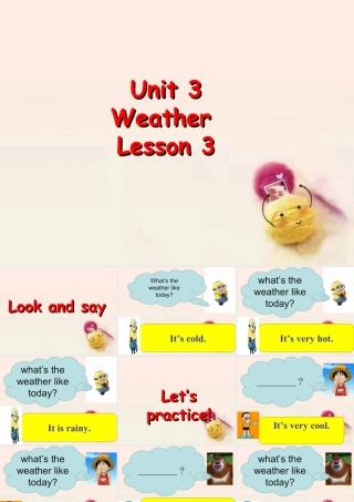 人教（新起点）英语二年级下册 Unit 2 Weather Lesson 3 课件3.ppt