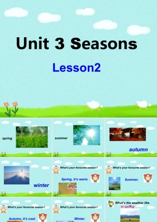 人教（新起点）英语二年级下册 Unit 3 Seasons Lesson 2 课件 1.ppt