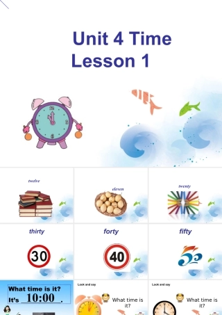 人教（新起点）英语二年级下册 Unit 4 Time Lesson 1 课件 1.ppt