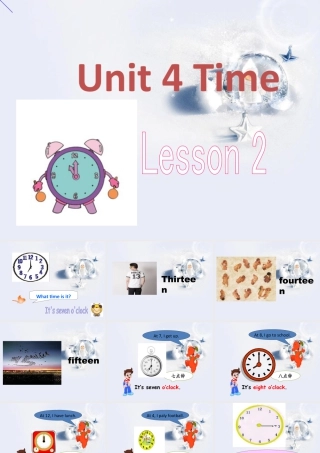 人教（新起点）英语二年级下册 Unit 4 Time Lesson 2 课件 1.ppt