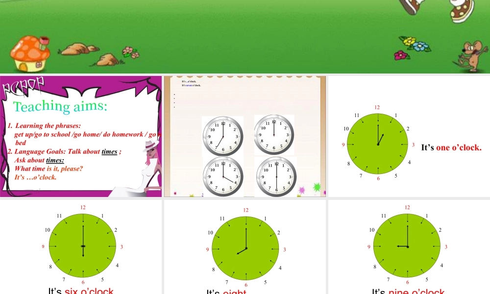 人教（新起点）英语二年级下册 Unit 4 Time Lesson 2 课件 2.ppt