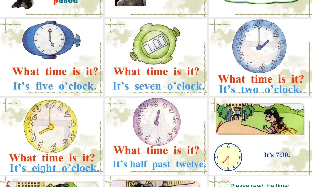 人教（新起点）英语二年级下册 Unit 4 Time Lesson 3 课件 2.ppt