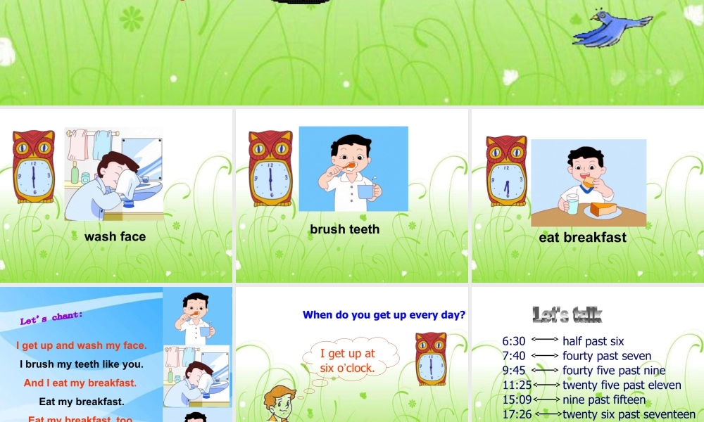 人教（新起点）英语二年级下册 Unit 5 My Day Lesson 1 课件3.ppt